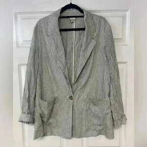 Woman’s XL A New Day Pinstriped Button Blazer Jacket Business Casual